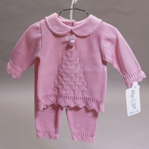 Tutina Due Pezzi Rosa Antico Pappa e Latte