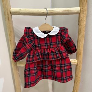 Vestito tartan rosso Biribò