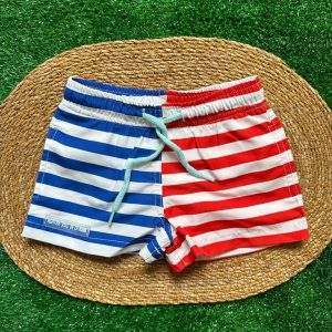 Costume a righe bianco rosso blu