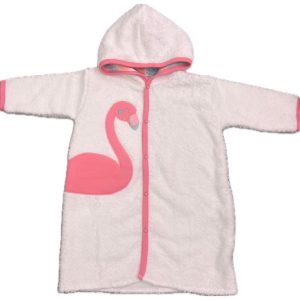 Accappatoio bianco fenicottero rosa FS baby