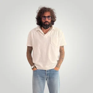 Polo in spugna bianca