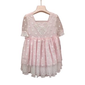 Abito con culotte rosa pois bianchi Mimosa