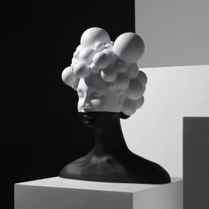 Modern Woman Head Sculpture