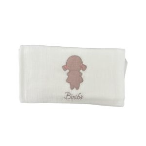 Mussola bianca bambina rosa Biribò