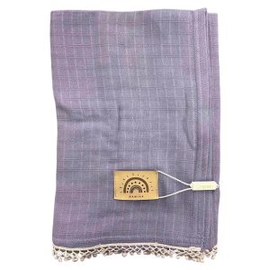 Mussola celeste polvere merletto Jamiks