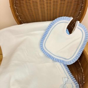 Set mussola e bavetta celeste