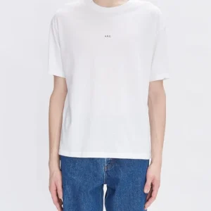 T-shirt boxy fit bianca con micro logo