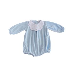 Pagliaccetto ciniglia celeste margherita Pappa e Latte