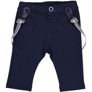 Pantalone in cotone blu con bretelle Birba