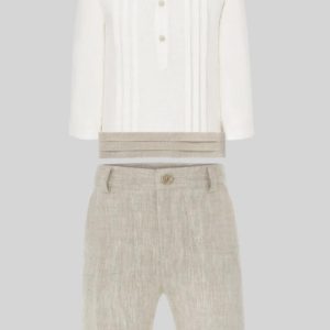 Completo Bermuda e Camicia Beige e Crema Paz Rodriguez