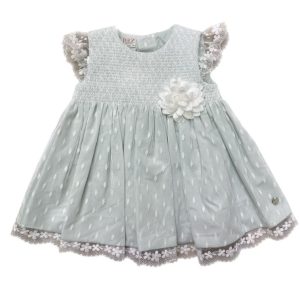 Vestito Verde Acqua e Fiore Bianco Paz Rodriguez