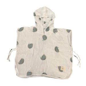 Poncho balene bianco verde Babylissima