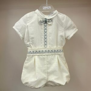 Completo 2 pezzi panna e verde salvia Ponto Por Ponto