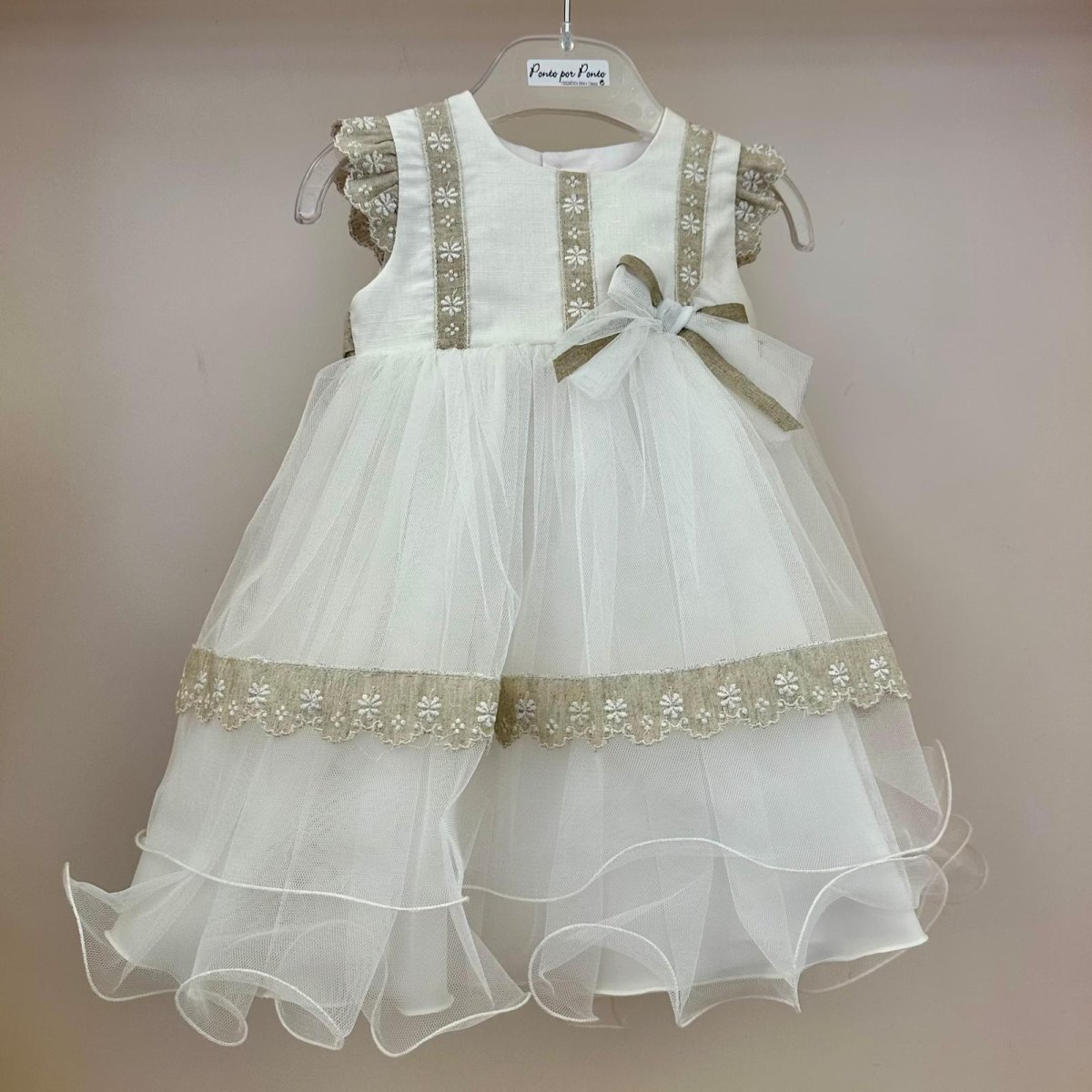 Abito bianco in tulle Ponto por Ponto - immagine 2