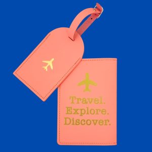 Porta passaporto + etichetta valigia DISCOVER