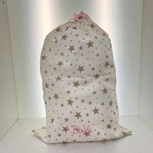 Sacco porta cambio glitterato con stelle Biribò