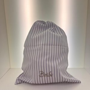 Sacco porta cambio a righe grigio e bianco Biribò