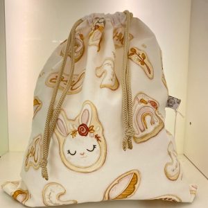 Sacco porta cambio coniglietto e arcobaleni