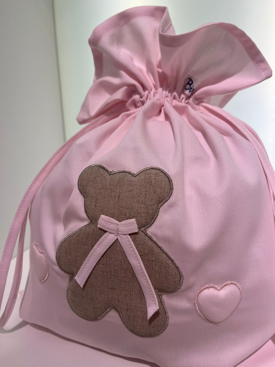 Sacco porta cambio rosa orsetto tortora - immagine 3