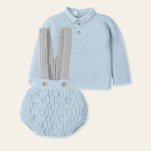 Salopette con polo celeste e grigia Mac Ilusion