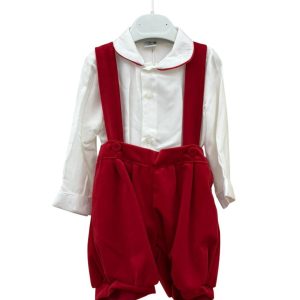 Camicia e salopette rossa Pappa e Latte