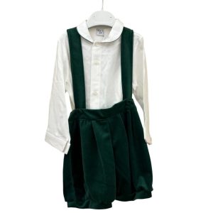 Camicia e Salopette verde bottiglia Pappa e Latte