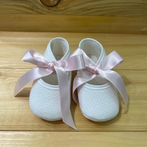 Scarpe culla con fiocco rosa