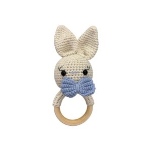 Sonaglino coniglietto con fiocco azzurro