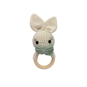 Sonaglino coniglietto con fiocco verde