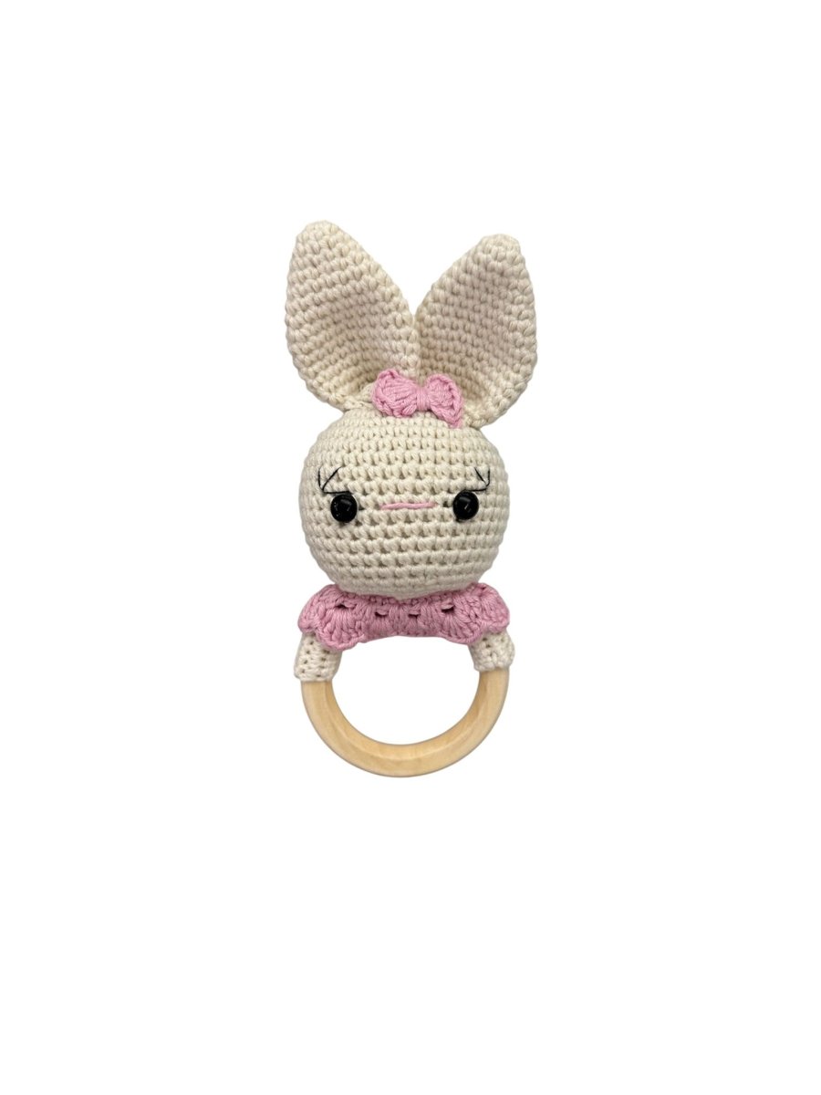 Sonaglino coniglietto fiocco rosa