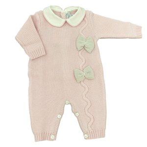 Tutina rosa con fiocchi beige I Delfi
