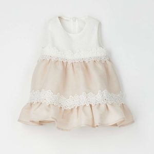 Vestito panna e rosa Minibanda