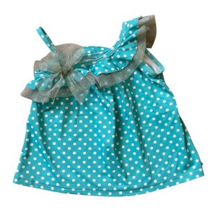 Vestito turchese pois bianchi Sardon