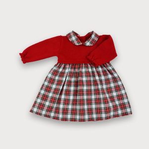 Vestito rosso e tartan Sardon
